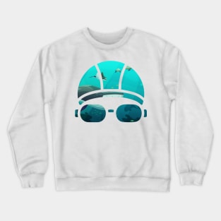 Creative Swimming Cap of Whales Gift Crewneck Sweatshirt